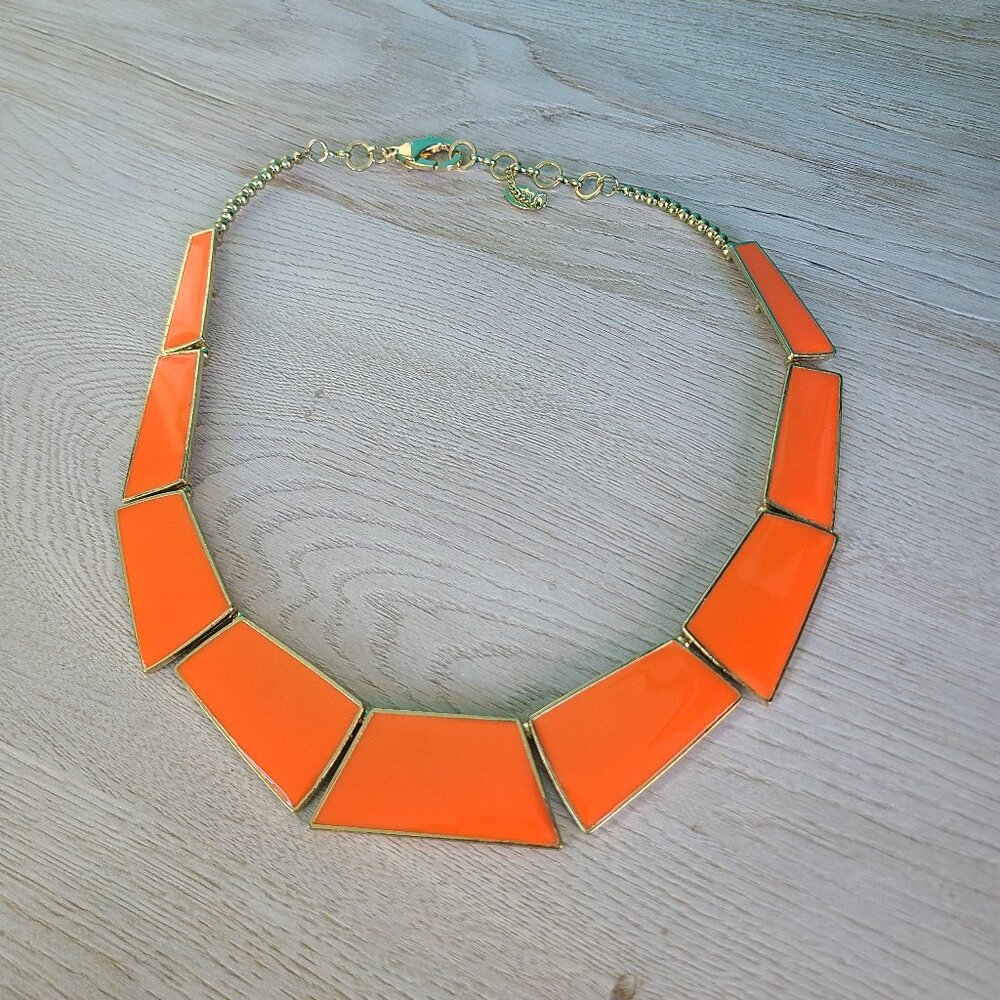 Amrita Singh MOMA Geometric Necklace in Neon Orange (Coral)
